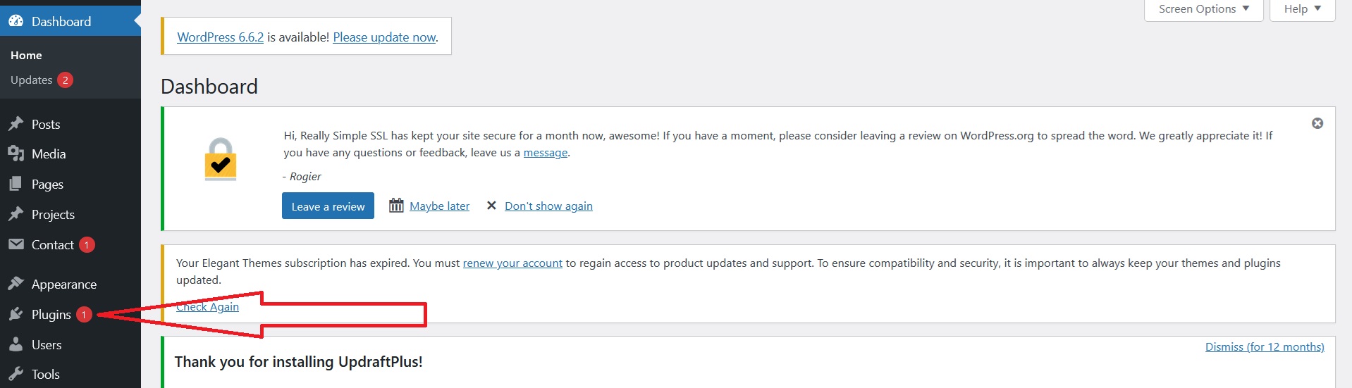 The first step in manually updating WordPress plugins.